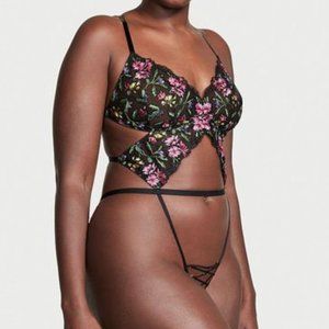 Very Sexy Lace Plunge Crotchless Bodysuit